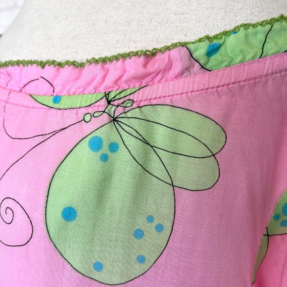 70's Cover Up - Pink with Butterflies - Size - Medium Bathing Suit Cover Up - Picture 3 of 9